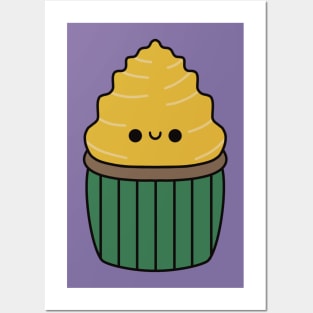 Cute Banana Cupcake - Kawaii Cupcake Posters and Art